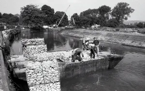 River Widening, Lostwithiel, Cornwall. September 1992 River Widening, Lostwithiel, Cornwall. September 1992