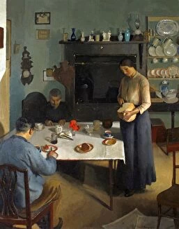 Impressionist paintings Collection: The Tea Table, Harold Harvey (1874-1941)