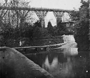 Great Houses Gallery: View of Moresk viaduct from Moresk street in Truro. Pre 1881