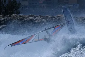 France Weather Wind Print: Windsurfer in Heavy Waves