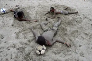 Garifuna Children Rest after Football Garifuna Children Rest after Football