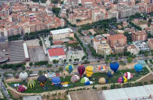Hot-air balloons are inflated on ground during the 21th European Balloon Festival in Hot-air balloons are inflated on ground during the 21th European Balloon Festival in