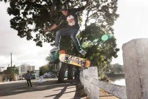 Antananarivo Gallery: Malagasy skaters ride their boards through the streets on May 31, 2015 in Antananarivo, Madagascar
