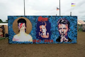 Music Festival Prints: A memorial to David Bowie on a Glastonbury Festival print