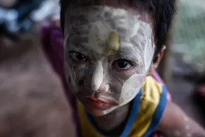 Myanmar-Lifestyle-People-Face-Up Close-Child Myanmar-Lifestyle-People-Face-Up Close-Child