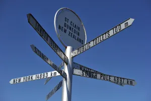 <b class=qtipBold><figcaption>New Zealand-Travel-Signs-Feature</figcaption></b><br>A direction signs points the way on the beach of Saint Clair near Dunedin.AFP PHOTO / CHRISTOPHE SIMON / AFP PHOTO / CHRISTOPHE SIMON<br><em>© Copyright Agence France-Presse (AFP) - All Rights Reserved</em> New Zealand-Travel-Signs-Feature