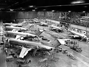 Vintage archive/transport aviation/us boeing 727 737 factory