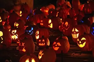 Images Dated 22nd October 2014: Us-Halloween-Pumpkins-Sculptures