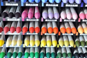 A view of different pastel crayons in a workshop at the Raphael-Isabey-Sennelier A view of different pastel crayons in a workshop at the Raphael-Isabey-Sennelier