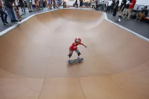 Youngsters participate in a skateboard festival on the Kennedy Center's Front Youngsters participate in a skateboard festival on the Kennedy Center's Front