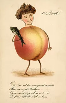 1 April Card, Peach (colour litho)