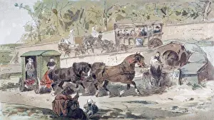 17th Century Transport Scene, 1886 (colour litho) 17th Century Transport Scene, 1886 (colour litho)
