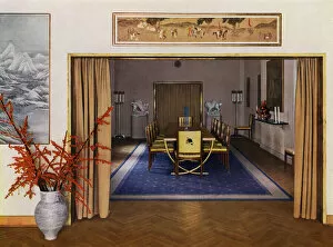 Rooms Gallery: 1930s interiors: Dining-room (colour litho)