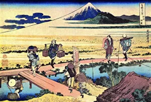 36 vues du Mont Fuji, Japon : vue de Nakahara dans la province Sagami, Japon - Estampe de Katsushika Hokusai (1760-1849)