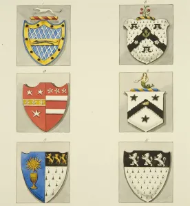 6 Coats-of-Arms in St Paul's Church (pencil & w/c on paper) 6 Coats-of-Arms in St Paul's Church (pencil & w/c on paper)
