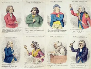8 vignettes depicting eloquence, published by Hannah Humphrey in 1795 8 vignettes depicting eloquence, published by Hannah Humphrey in 1795