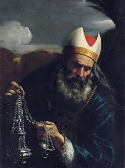 Cleric Gallery: Aaron, High Priest of the Israelites, holding a censer (oil on canvas)