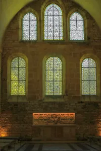 Abbey of Fontenay. Interior of the Flat chevet of the abbey church (photography) Abbey of Fontenay. Interior of the Flat chevet of the abbey church (photography)