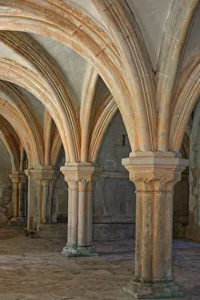 Abbey of Fontenay. Pillars and vaults of the Chapter house (photography) Abbey of Fontenay. Pillars and vaults of the Chapter house (photography)