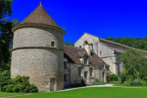 Abbey of Fontenay. View from the garden of; the dove cote and kennels Abbey of Fontenay. View from the garden of; the dove cote and kennels