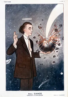 Abel Gance (1889-1981), exploding filmmaker. In Fantasio 01/12/1930. Drawing by Barrere Abel Gance (1889-1981), exploding filmmaker. In Fantasio 01/12/1930. Drawing by Barrere