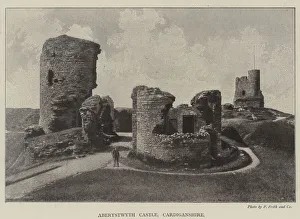 Cardiganshire Gallery: Aberystwyth Castle, Cardiganshire (b / w photo)