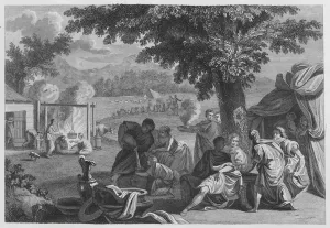 Abraham Entertaineth the Angels, Genesis, XVII (engraving) Abraham Entertaineth the Angels, Genesis, XVII (engraving)