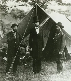 Abraham Lincoln with Allan Pinkerton and Major General John A. McClernand, 1862 (b/w photo) Abraham Lincoln with Allan Pinkerton and Major General John A. McClernand, 1862 (b/w photo)