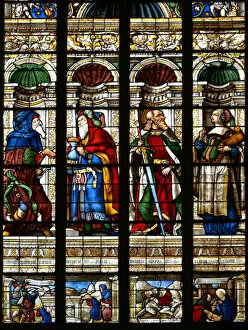 Gers Gallery: Abraham, Melchisedech, Saint Paul and the Sibyl of Samos - Stained glass in the chapel of