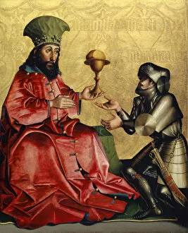 Altar Piece Gallery: Abraham before Melchizedek from the Heilspiegel Altarpiece, c