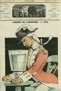 Absinthe hour, illustration of a poem by Gill. Cover in ' L'Eclipse" Absinthe hour, illustration of a poem by Gill. Cover in ' L'Eclipse"