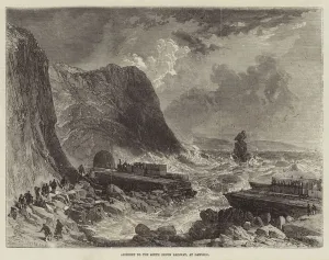 Dawlish Gallery: Accident to the South Devon Railway, at Dawlish (engraving)