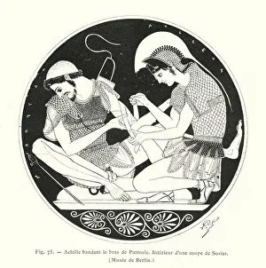 Achilles bandaging the arm of Patroclus (litho) Achilles bandaging the arm of Patroclus (litho)