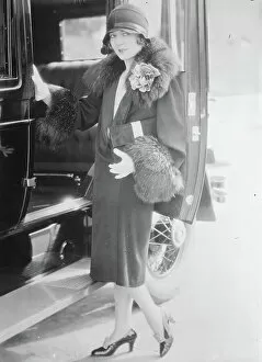 Means Of Conveyance Gallery: Actress Vilma Banky, Fashion Portrait near Car, Bain News Service, 1927 (b/w photo)
