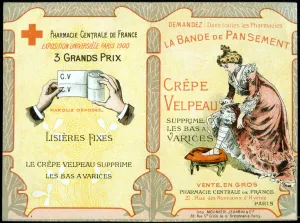 Advertising card of ' The Velpeau Crepe Dressing Band removes varicose Advertising card of ' The Velpeau Crepe Dressing Band removes varicose