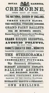 Advertisement for Cremorne Gardens (engraving) Advertisement for Cremorne Gardens (engraving)