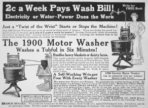 Advertisement for the Home Washing Machine and Wringer, c.1869 (colour litho) Advertisement for the Home Washing Machine and Wringer, c.1869 (colour litho)