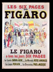 Advertisement for Le Figaro, late 19th century (colour litho) Advertisement for Le Figaro, late 19th century (colour litho)