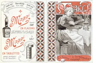 Advertisement for Maggi, late 19th century (colour litho) Advertisement for Maggi, late 19th century (colour litho)