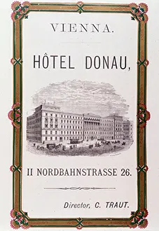 Advertising poster for Hotel Donau in Vienna, 1874 (lithography) Advertising poster for Hotel Donau in Vienna, 1874 (lithography)