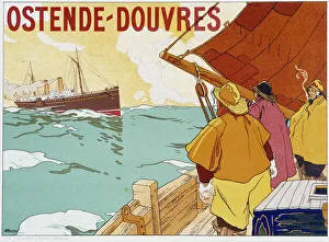 Flemish Region Gallery: Advertising poster for the Ostend-Dover link, deb. 20th century