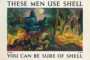 English Text Gallery: Advertising poster for Shell, 1938 (colour lithograph)