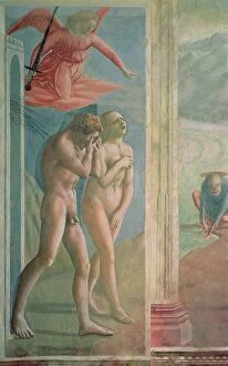 Adam and Eve banished from Paradise, c.1427 (fresco) (post restoration