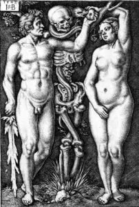 Adam and Eve, engraved by Hans Sebald Beham, 1543 (engraving) Adam and Eve, engraved by Hans Sebald Beham, 1543 (engraving)