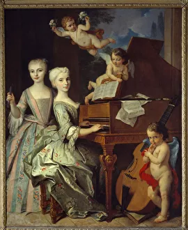 Adelaide de Gueidan and his sister at the harpsichord: Adelaide (1725-1786) and her sister Catherine (1726-1759) Adelaide de Gueidan and his sister at the harpsichord: Adelaide (1725-1786) and her sister Catherine (1726-1759)