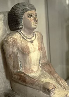 Ancient Egypt & Sites Gallery: Detail of the administrator Kai, Old Kingdom (painted limestone)