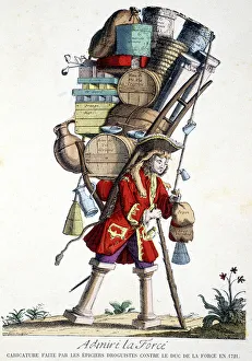 Admire force. Cartoon made by drugists against the Duke of Force in 1721 Admire force. Cartoon made by drugists against the Duke of Force in 1721