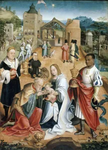The Adoration of the Magi (Central Panel of the Triptych) - Peinture de Jacob Claesz The Adoration of the Magi (Central Panel of the Triptych) - Peinture de Jacob Claesz