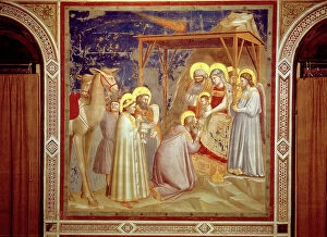 Biblical Events Gallery: Adoration of the Magi, Chapel of the Scrovegni, Padua, c.1305 (fresco)