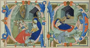 Images Dated 18th January 2013: The Adoration of the Magi, in the initial E, and the Nativity